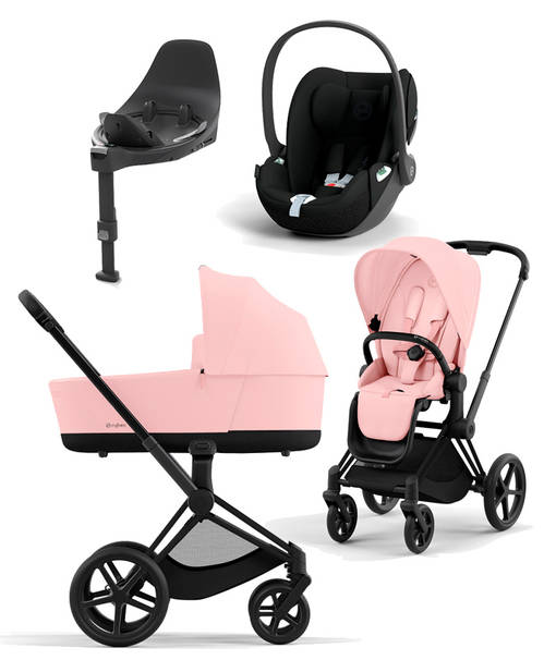 Cybex Priam starttipaketti Matt Black rungolla v=C3=A4riss=C3=A4 Peach=
 Pink. - Lastenvaunut ja yhdistelmävaunut - 521002331STAPP - 1
