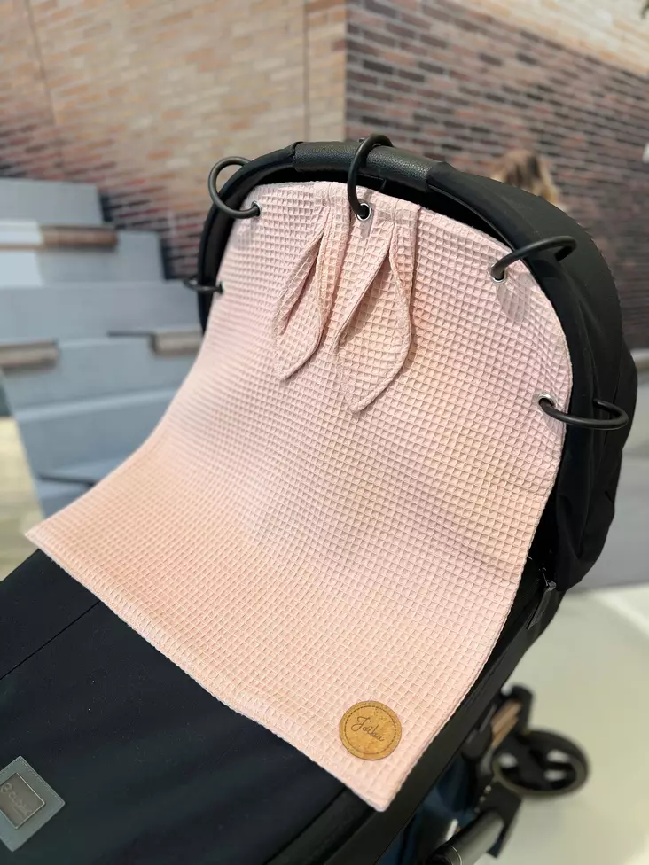 Vaunuverho JoiKu Bunny Nudepink, vohvelikangas. - Vaunuverhot ja kiinnitysrenkaat - JOIVVBUNP - 1