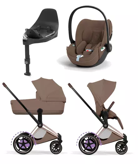 Cybex ePriam Style starttipaketti Champagne, Coconut Brown. - Lastenvaunut ja yhdistelmävaunut - 526000221eSTAMCHBR - 1