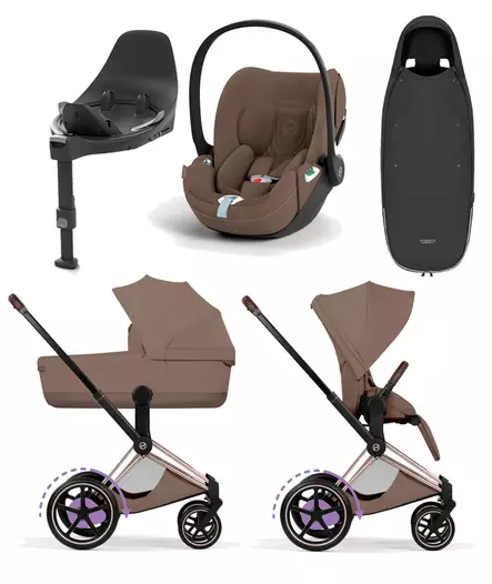 Cybex ePriam Style starttipaketti Champagne, Coconut Brown. - Lastenvaunut ja yhdistelmävaunut - 526000221eSTAMCHBR - 1