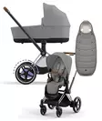 Cybex ePriam 4 vaunut ja lämpöpussi Chrome/Brown, Mirage Grey. - Lastenvaunut ja yhdistelmävaunut - 521002319eYFMMGR - 1