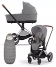 Cybex Priam 4 vaunut ja lämpöpussi Chrome/Brown, Mirage Grey. - Lastenvaunut ja yhdistelmävaunut - 521002319YFMMGR - 1