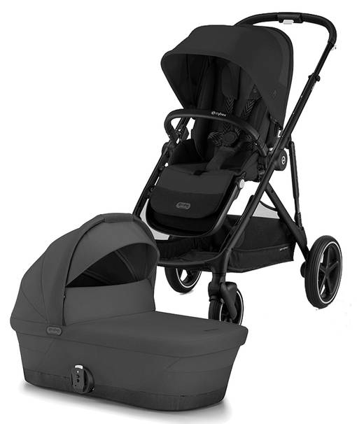 Cybex Gazelle yhdistelm=C3=A4vaunut v=C3=A4riss=C3=A4 Moon Black. - Sisarusrattaat - 522002703sis - 1