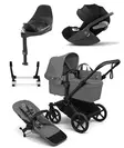 Bugaboo Donkey 6 starttipaketti Single Black/Moon Grey. - Lastenvaunut ja yhdistelmävaunut - 100370004STACLT - 1