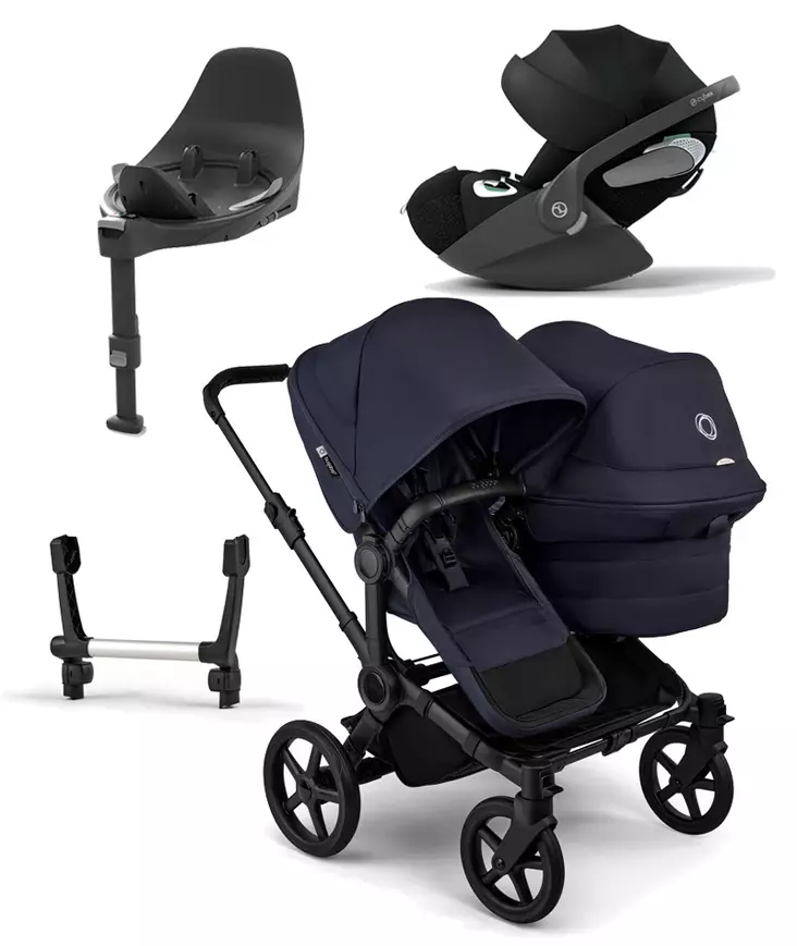 Bugaboo Donkey 6 starttipaketti Double Black/Deep Indigo - Lastenvaunut ja yhdistelmävaunut - 100370003STADOCLT - 1
