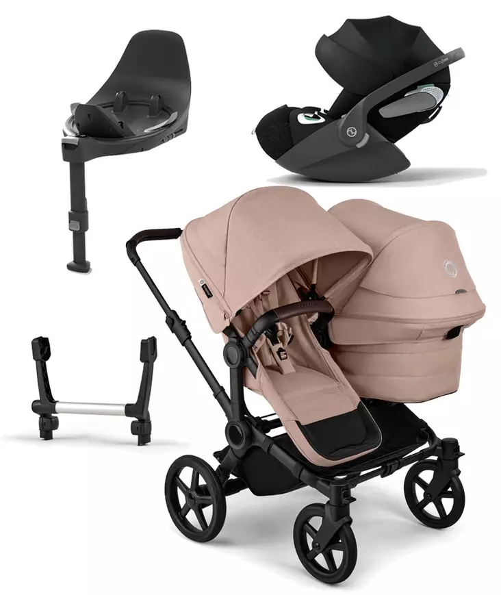 Bugaboo Donkey 6 starttipaketti Double Black/Desert Taupe - Lastenvaunut ja yhdistelmävaunut - 100370005STADOCLT - 1