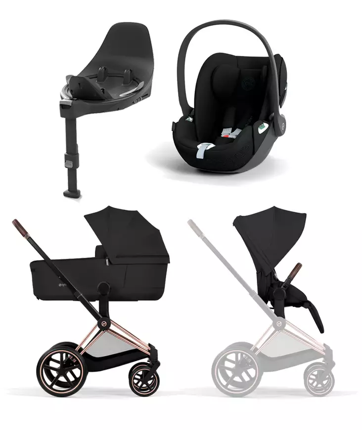 Cybex Priam Comfort starttipaketti Rosegold/Sepia Black. - Lastenvaunut ja yhdistelmävaunut - 526000001STACLT - 1