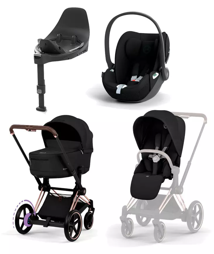 Cybex ePriam Comfort starttipaketti Rosegold/Sepia Black. - Lastenvaunut ja yhdistelmävaunut - 526000041STACLT - 1