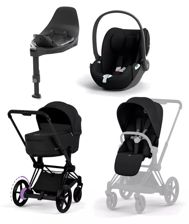 Cybex ePriam Comfort starttipaketti Matt Black/Sepia Black. - Lastenvaunut ja yhdistelmävaunut - 526000053STACLT - 1