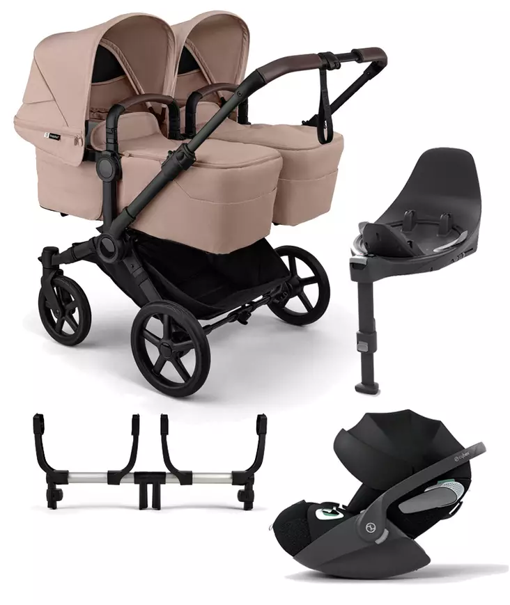 Bugaboo Donkey 6 starttipaketti Twin Black/Desert Taupe - Lastenvaunut ja yhdistelmävaunut - 100370005STATWCLT - 1