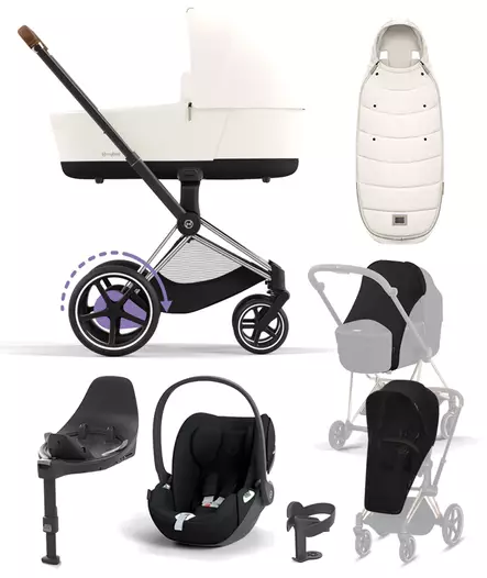 Cybex ePriam4 startti lisavaruste ChromeBrown OffWhite - Lastenvaunut ja yhdistelmävaunut - 521002349STAbOW - 1