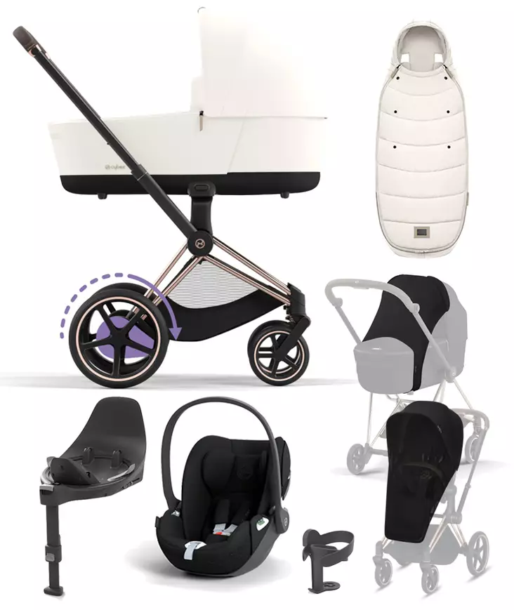 Cybex ePriam 4 starttipaketti Rosegold, Off White. - Lastenvaunut ja yhdistelmävaunut - 521002373STAbOW - 1